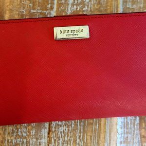 Kate Spade Dumpling Large Slim Bifold Wallet (red)